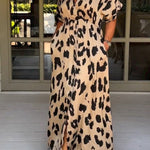 Wild Leopard V-Neck Maxi Dress