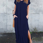 Floral Puff Sleeve Dress Elastic Waist Open Back Casual Dresses Side Split Midi Flowy Dresses