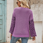 Patchwork Knitted Pullover Sweater Tops