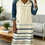 Rubí | Soft Stripe Shift Hoodie Dress