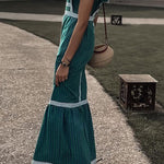 Casual Elegant Plaid Patchwork Flounce Square Collar A Line Dresses