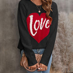 Loose Loving Letters Round Collar Long-sleeved Sweater