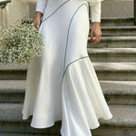 High-Low Loose Asymmetric Printed Split-Joint Skirts Bottoms