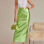 High Waisted H-Line Solid Color Split-Joint Skirts