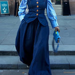 Harem Pants Loose Pleated Solid Color Jean Pants Bottoms