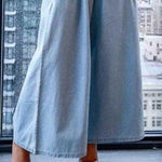 Loose Short Sleeves Pleated Solid Color Split-Joint Stretch; Elastic Off-The-Shoulder Jumpsuits