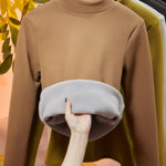 Velvet Half Turtleneck Long Sleeve Thread Slim-fit Base T-shirt