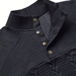 Callum | Textured Stand-Collar Henley