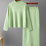 Nadorine Women's Casual Loose Fashion Long Skirt Two-piece Set