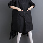 Original Solid Irregularity Hollow Dress