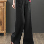 High Waisted Cotton Linen Palazzo Pants Wide Leg Long Pant Trousers