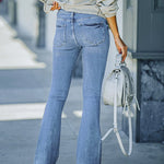 Stretch Flared Denim Trousers