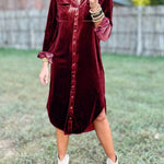 Verdant Velvet Midi Dress