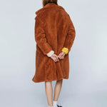 Single-breasted Mid-plush Windbreaker Lapel Lambswool Coat