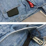 Casual Denim Split-Joint Solid Color Bags Accessories
