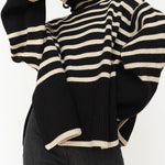 Women's Striped Turtleneck Sweater