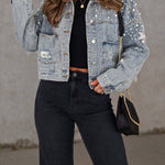 Bead Detail Denim Jacket