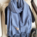 Solid Color Tasseled Scarf Scarfs&Hats