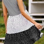 Polka dot mosaic large swing dress