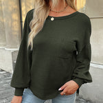 Nadorine Long Sleeve Backless Hollow Knit Sweater for Women Casual Work Office Loose Fit 2026 | Under