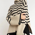 Women's Striped Turtleneck Sweater