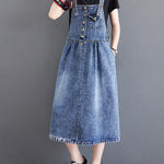 Original Sleeveless With Pocket Denim Dress