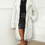 Faux Fur Fox Coat Long Warm Thick Overcoat Cardigan
