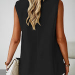 Sleeveless Buckled Slit Side Single Breasted Blazer Casual Office Wear Vest Jacket