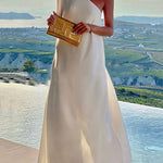 Loose Asymmetric Solid Color Split-Joint One-Shoulder Maxi Dresses