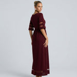 Zoe Pemberton | Black Mesh Stripe Midi Dress For Women