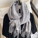 Solid Color Tasseled Scarf Scarfs&Hats
