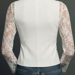 Marie-Laure – Lace Sleeve Blazer Vest