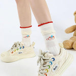 Cartoon Little Red Flower Striped Socks