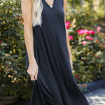Casual loose V-neck sleeveless irregular dress
