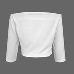Half Sleeves Solid Color Split-Joint Off-The-Shoulder T-Shirts Tops