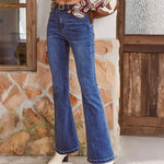 Nadorine Distressed High Waist Baggy Denim Pants Wide Leg Trousers
