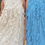 Chiffon High Neck Ruffle Pleated A-Line Mini Dress
