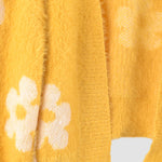 Nadorine Women's Cute Daisy Knit Cardigan Long Sleeve Casual Flower Open Front Sweater Tops