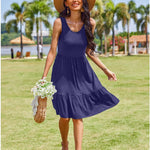 Nadorine Summer Dress Knee-Length Round Neck Floral Dress (DE Only)