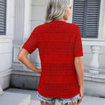 Nadorine Short Sleeve Crochet Cardigan Button up Bolero Shrug Sweater