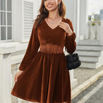 Nadorine Women's Elegant Velvet Dress Winter Dress (DE Only)