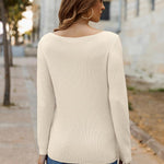 Nadorine Knitted Pullover Ribbed Long Sleeve Pullover (DE Only)