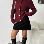 Nadorine Women's Knit Cardigan Long Sleeve Open Front Cropped Jackets