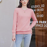 Nadorine Women's Knitted Jumper Elegant Crew Neck Pullover