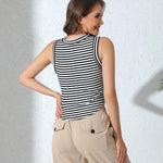 Nadorine Women's High Neck Ribbed Tank Tops