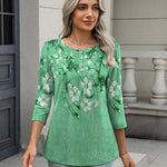 Nadorine 3/4 Length Sleeve Women Tops Blouses