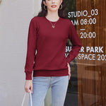 Nadorine Women's Knitted Jumper Elegant Crew Neck Pullover