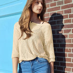 Nadorine Crochet Tops Off The Shoulder Sweaters
