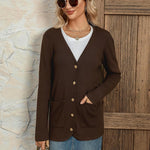 Zeagoo Women's V Neck Button Long Cardigan Sweater