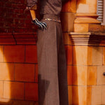 High Waisted Loose Pleated Pockets Solid Color Pants Trousers